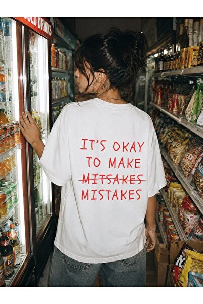 Vordevia Its Okay to Make Mistakes Printed Cotton Oversize T-Shirt