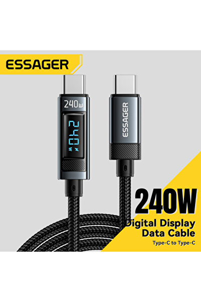 Choice1 2m Type C to Type C Essager 240W USB Type C To USB C Cable 100W PD 3....