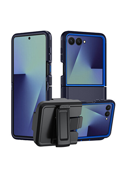 Choice12 Galaxy Z Flip7 Blue Heavy Armor Hybrid Rugged OTT-BOX Case For Z Fli...
