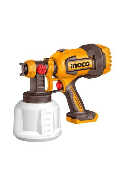 Ingco 20V Cordless Paint Sprayer, 800ml Container, 800ml/min Flow, Adjustable...