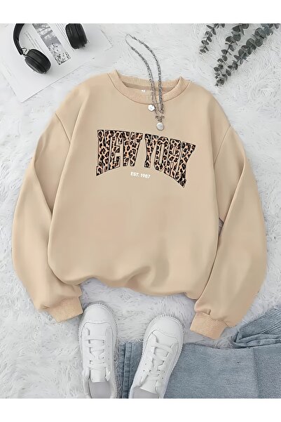 uyguntarz Unisex New York Printed Crew Neck Sweatshirt