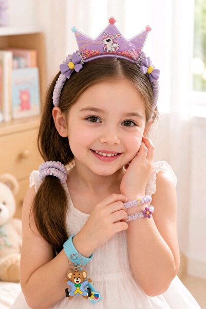 Monalisa Home Six-Piece Children's Buckle Crown and Keychain Set