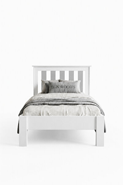 EGN WOODS Modern Beyaz MDF Karyola - Tek ve Çift Kişilik Yatak Ölçü Seçenekleri - Farklı Renk Alternatifleri Berlin