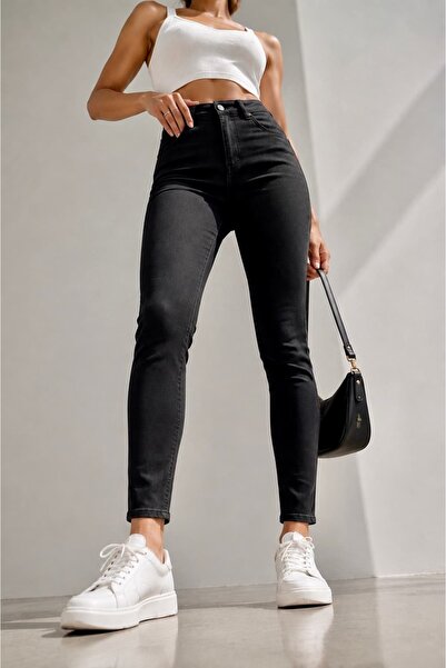bb butik basic High Waist Full Lycra Skinny Jean Pants Dn0989