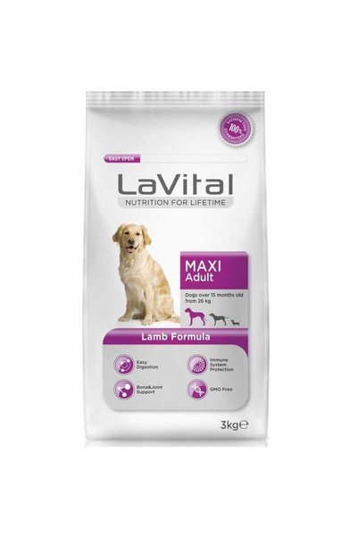 LaVital Maxi Adult Lamb Kuzu Etli Büyük Irk Yetişkin Köpek Maması 3 kg