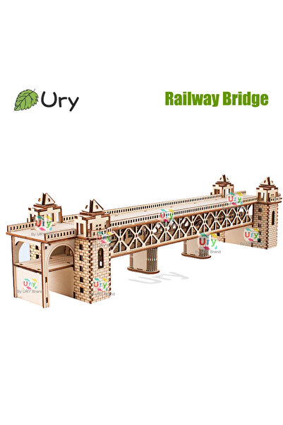 Choice HF13 - Bridge Ury 3D Wooden Puzzle Retro Steam Train with Track Railwa...