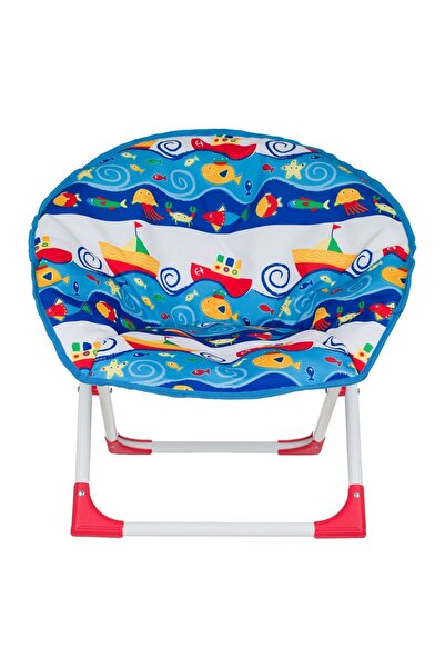 Zâna Casei Fotoliu pentru copii cu cadru metalic și model cu pești 51x42x51cm
