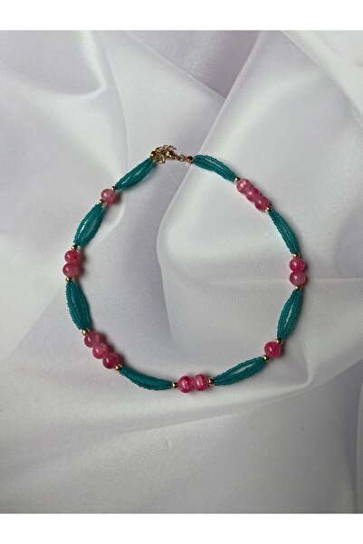 Burçin Örbük Accessory Mercan Esintisi Pembe Cam Boncuklu Kolye