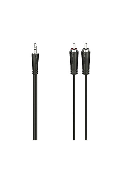 OEM Аудио кабел жак към 2xRCA Hama 1.5м черен (мъжки конектори)