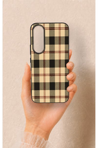 Vip Case Vivo V70 Fe 5g Compatible Cream Plaid Pattern Silicone Case
