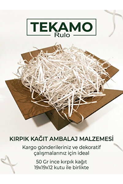 Tekamo Kırpık Kağıt Hediye Kutu Süsleme Dolgu Malzemesi Koli Dahil 19x19x12