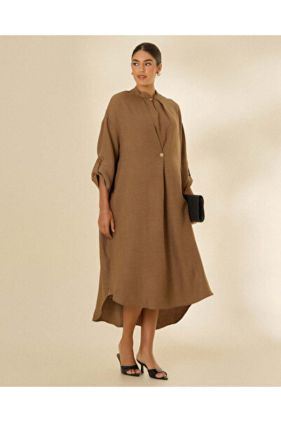 REDTAG Women Brown Plain Kaftan Dress