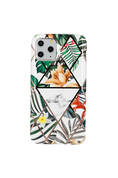 OEM Θήκη Σιλικόνης Cosmo Marble Σχέδιο 05 Λουλούδι (iPhone 12 / 12 Pro)