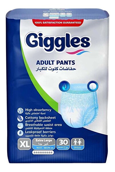 giggles Culotte Diapers for Adults - Unisex, Super Absorbent, Leak-Proof, Ext...
