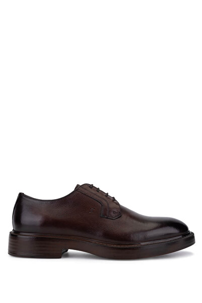 Tamer Tanca Men's Genuine Leather Brown Classic Shoes