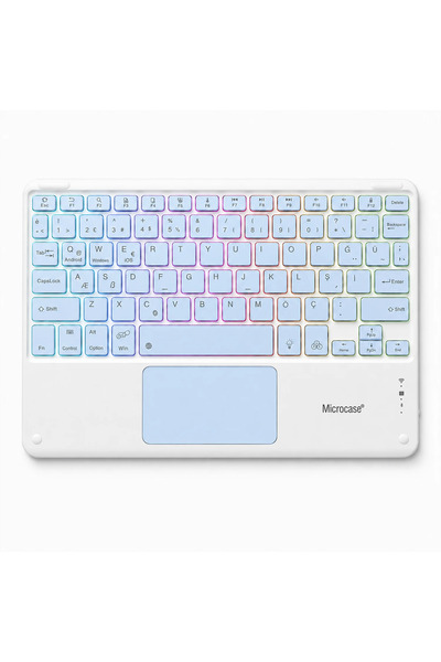Microcase Touchpad RGB Tablet ve Telefonlar için Türkçe Bluetooth Klavye- AL5890