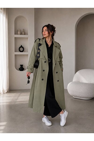 motix Oversize Kuşaklı Çift Katmanlı Trençkot – Şık ve Modern Tasarım