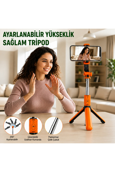 Concord 3 in 1 Bluetooth Selfie Stick Tripod Remote Control Phone Holder Mono...