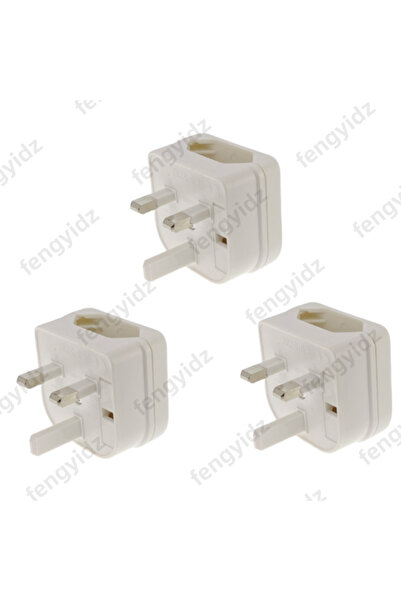 Choice6 UK white 3pcs 1Pc European Euro EU 2 Pin to UK 3Pin Power Socket Trav...