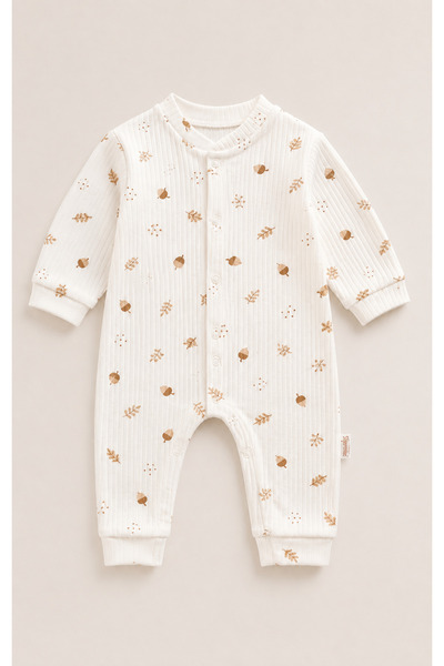 mini kanka Baby Boy Baby Girl Romper Unisex Cotton Natural Cotton Patterned S...