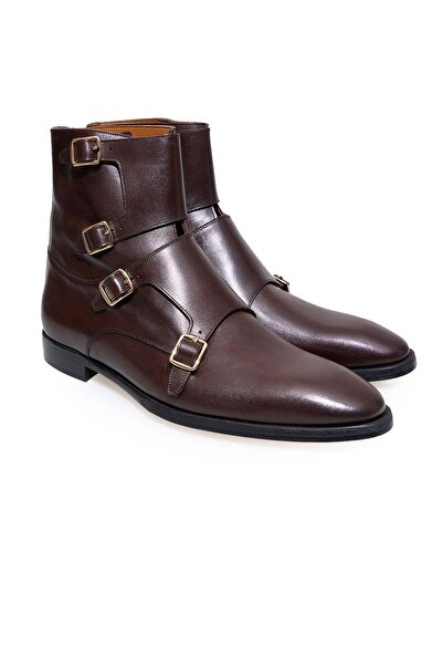 FRANCO CALVANI Brown Unlace Genuine Leather Men's Boots