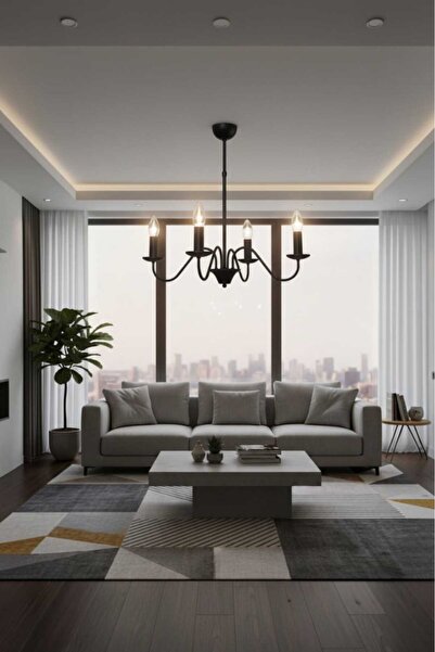 BSA LIGHTING VELA 4'LÜ SİYAH MODERN AVİZE ( E14 DUYLU) KLASİK ŞIK AVİZE
