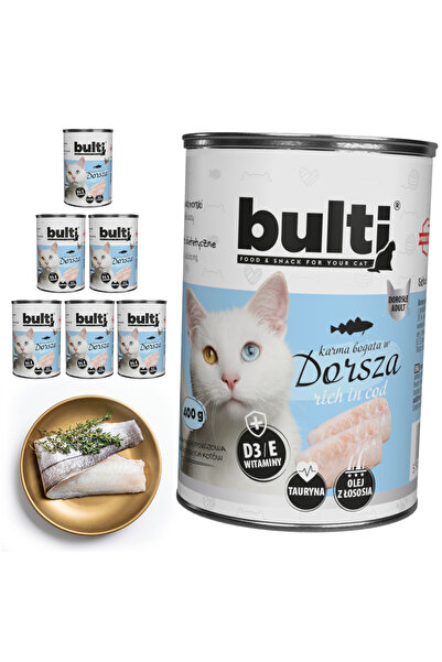 Bulti Hrană umedă completă pentru pisici, bogată în cod, conservă 6x400g