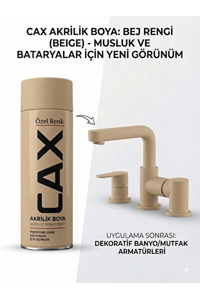 caxcolors CAX Akrilik Sprey Boya 400ml - Musluk, Mutfak & Banyo Batarya Yenil...