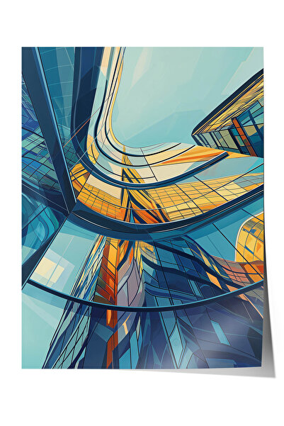Zestia Poster Premium de Artă Arhitecturală Modernă, Compoziție Abstractă de ...