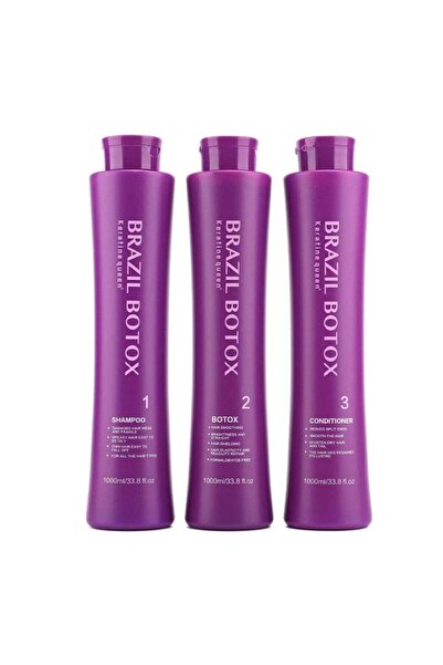 Keratine queen Brazil Botox Keratin 3-Step Hair Treatment Set (Shampoo, Botox...