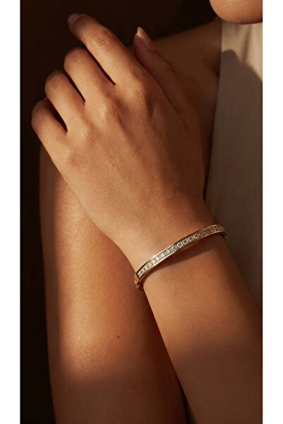 ZEY Steel Bracelet Gold Color Zircon Stone Elegant Women's Bracelet Stylish D...