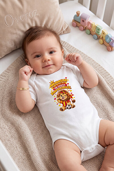 Overoz We Are Not Even Competitors Written Lion Fan Baby Bodysuit with Snap F...