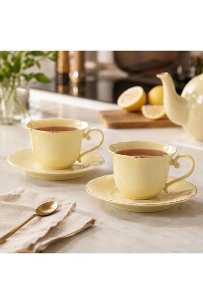 NO BRAND SET DE CĂNI DE PORȚELAN 220 ML PENTRU CAFEA ȘI CEAI, CADOU CU TIPĂNĂ