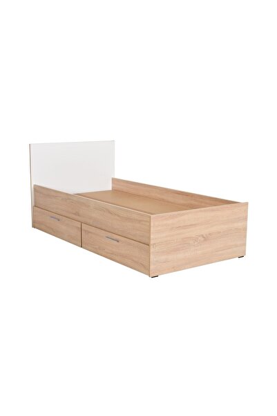 OEMVURAL ΚΡΕΒΑΤΙ ΗΜΙΔΙΠΛΟ 195x100x85 εκ ΜΕ 2 ΣΥΡΤΑΡΙΑ ΑΠΟΘΗΚΕΥΣΗΣ SONOMA -ΛΕΥ...