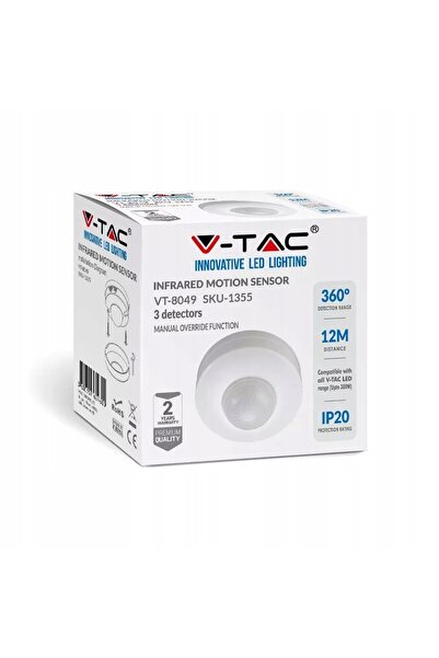 NO BRAND Senzor de mișcare 360° cu funcție Pornit/Oprit, de tavan, alb, V-TAC...