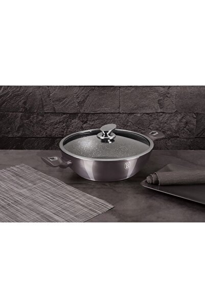 Berlinger Haus Vas cu capac 30CM, pentru inducție și gaz, ediție carbon Pro B...