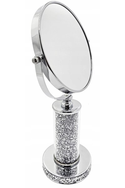 NO BRAND Oglindă glamour cu două fețe 23079, 37 cm, argintiu