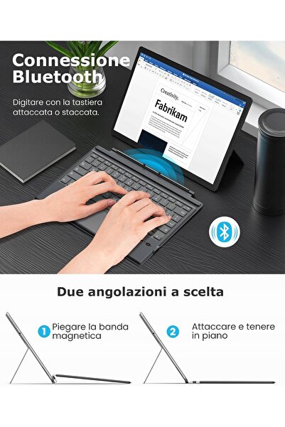 NO BRAND Tastatură italiană pentru Microsoft Surface Pro 7 Plus/Pro 7-3, Blue...