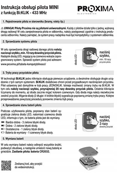 PROXIMA SBK NC - pentru POARTĂ GLISANTĂ 230V + 2x telecomandă MINI 433,92 MHz