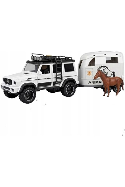 NO BRAND Vehicul off-road Mercedes Clasa G cu remorcă pentru cai + cal