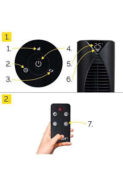 NO BRAND Ventilator tip coloană de birou silențios 39 dB Yoer +AROMATERAPIE
