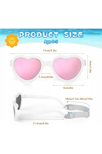 NO BRAND Ochelari de soare pentru copii UV400 polarizați 0-3 ani