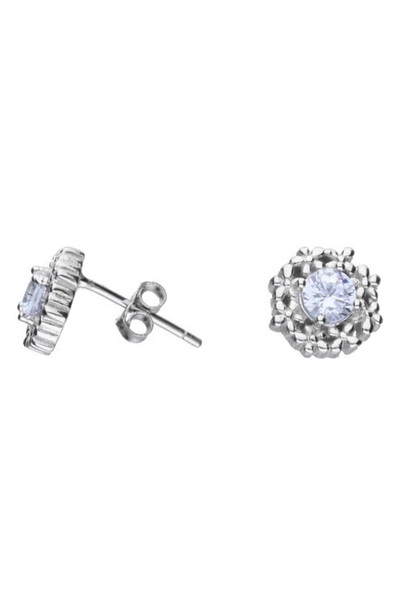 NO BRAND Cercei cerc din argint 925 cu zirconiu, model floare, pentru femei, ...