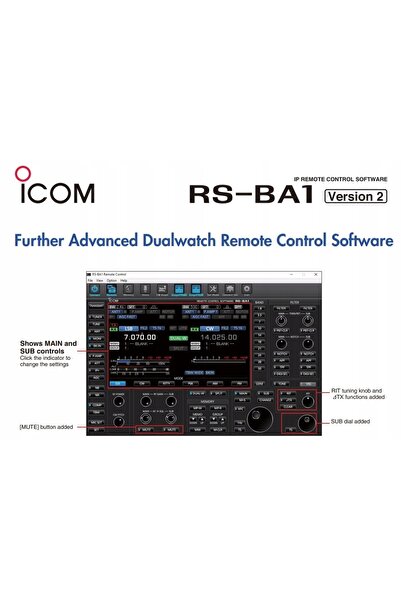 Icom Cablu RS-BA1 V2 și software pentru operare IP la distanță, de exemplu, I...