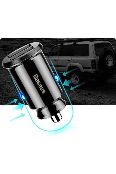 Baseus Încărcător auto Grain 2x USB 5V 3.1A negru