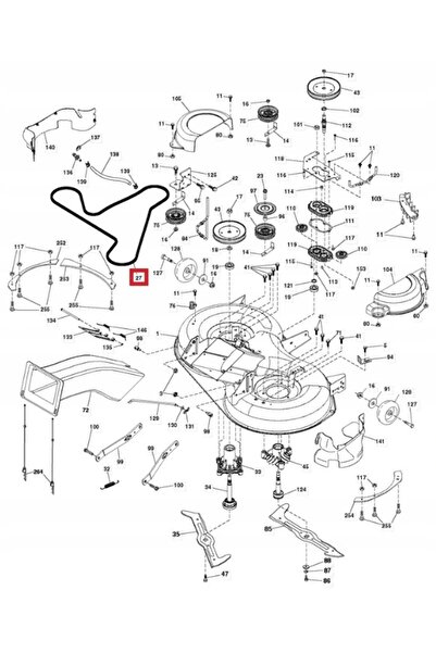 Husqvarna CTH164 TC139T TC239T Curea originală pentru cuțitul de tăiat, 97cm ...