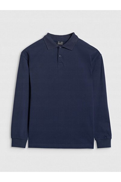 4F Tricou pentru băiat cu mânecă lungă M483 bleumarin 4FJWAW25TLONM483 31S ROZM