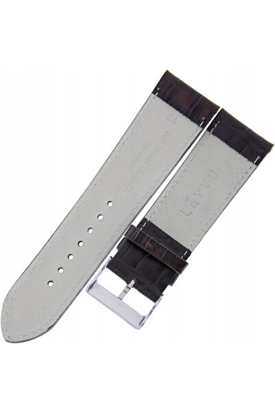 NO BRAND LAVVU Croco LSJUC24 - 24mm - Maro închis - Curea de ceas din piele