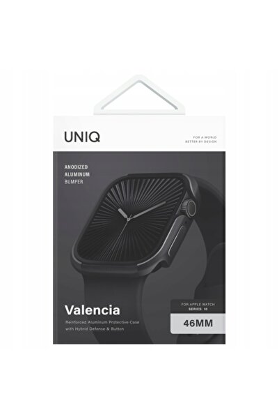NO BRAND UNIQ etui Valencia Apple Watch Series 46mm negru/negru miez de noapte