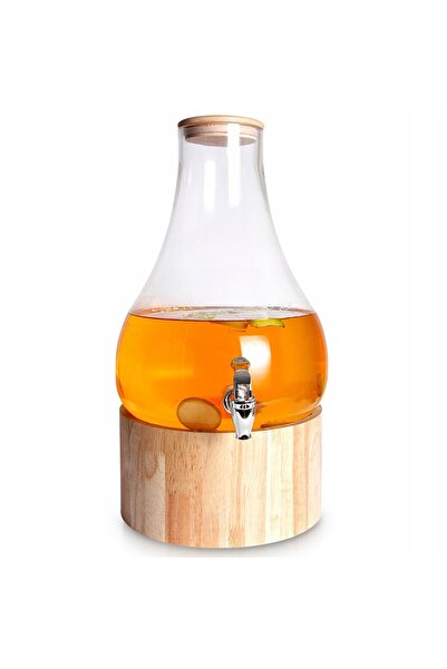 Vilde Borcan pentru băuturi, mare, din sticlă, cu robinet și suport, 6,5L